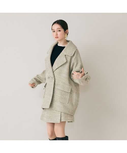 Rose Tiara / ローズティアラ ピーコート | オーバーダブルコート/ヘリンボン | 詳細1