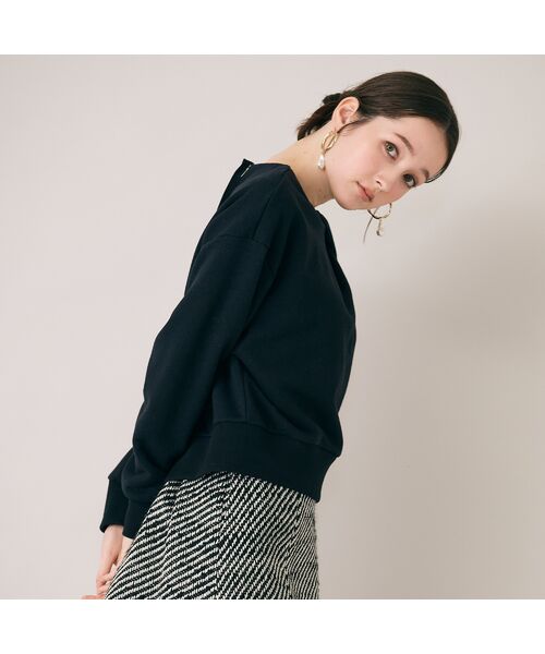 Rose Tiara / ローズティアラ カットソー | アシンメトリーショルダータックラメスウェット | 詳細7