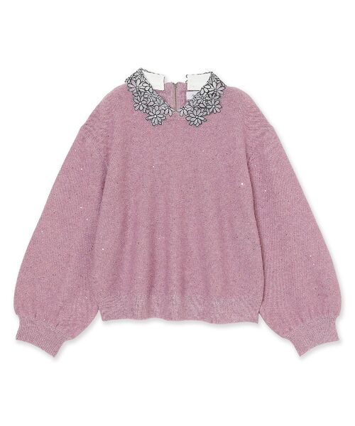 Rose Tiara / ローズティアラ ニット・セーター | フラワーモチーフ襟付きニット | 詳細14
