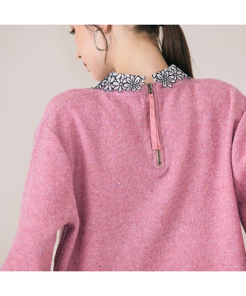 Rose Tiara / ローズティアラ ニット・セーター | フラワーモチーフ襟付きニット | 詳細8
