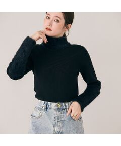 Rose Tiara / ローズティアラ ニット・セーター | シャギーMIXリブニットプルオーバー