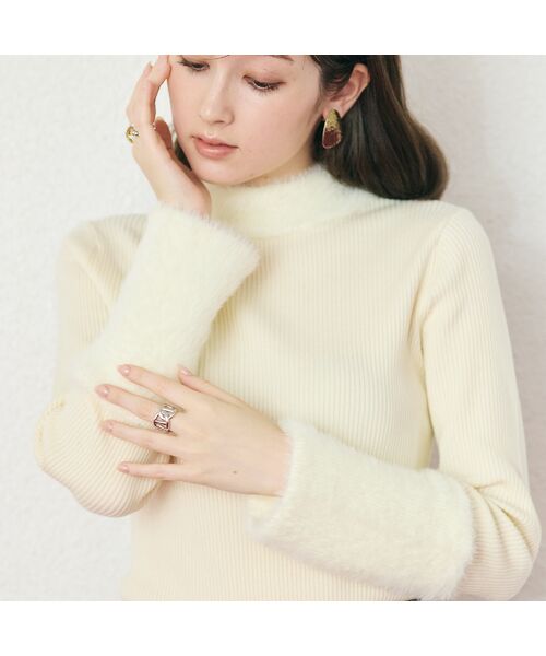 Rose Tiara / ローズティアラ ニット・セーター | シャギーMIXリブニットプルオーバー | 詳細3