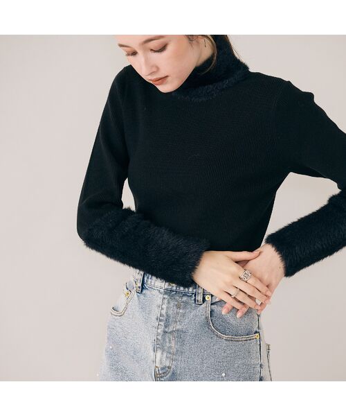 Rose Tiara / ローズティアラ ニット・セーター | シャギーMIXリブニットプルオーバー | 詳細4