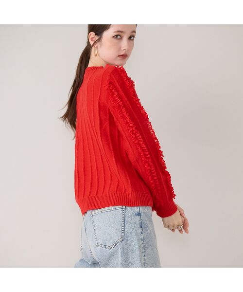 Rose Tiara / ローズティアラ ニット・セーター | フリルレースラインニットプルオーバー | 詳細8