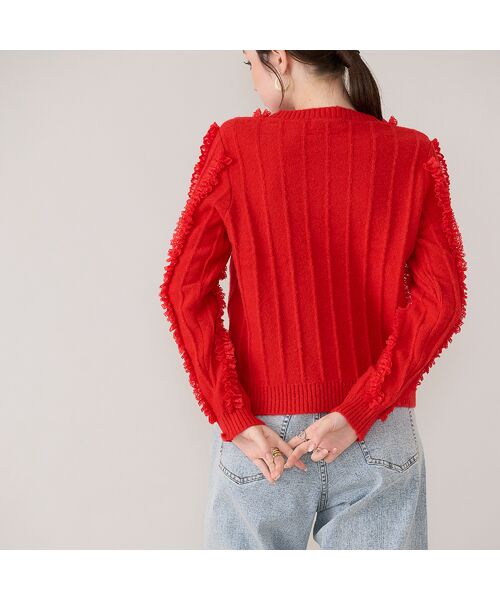 Rose Tiara / ローズティアラ ニット・セーター | フリルレースラインニットプルオーバー | 詳細9