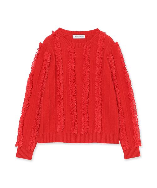 Rose Tiara / ローズティアラ ニット・セーター | フリルレースラインニットプルオーバー | 詳細13