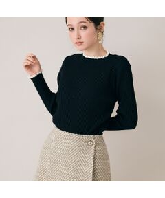 Rose Tiara / ローズティアラ ニット・セーター | バイカラーラインリブニット