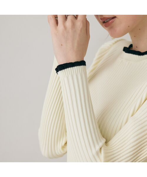 Rose Tiara / ローズティアラ ニット・セーター | バイカラーラインリブニット | 詳細2