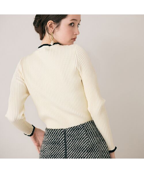 Rose Tiara / ローズティアラ ニット・セーター | バイカラーラインリブニット | 詳細3