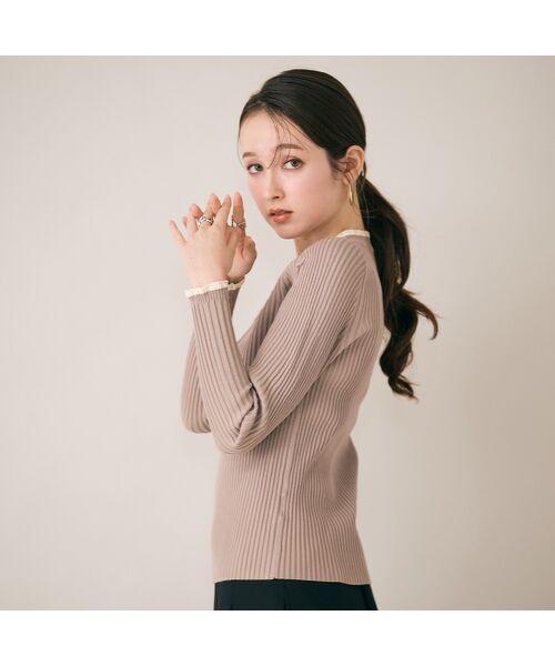 Rose Tiara / ローズティアラ ニット・セーター | バイカラーラインリブニット | 詳細4