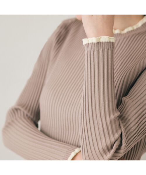 Rose Tiara / ローズティアラ ニット・セーター | バイカラーラインリブニット | 詳細5