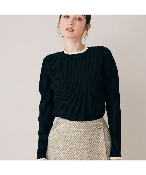 Rose Tiara / ローズティアラ ニット・セーター | バイカラーラインリブニット | 詳細6