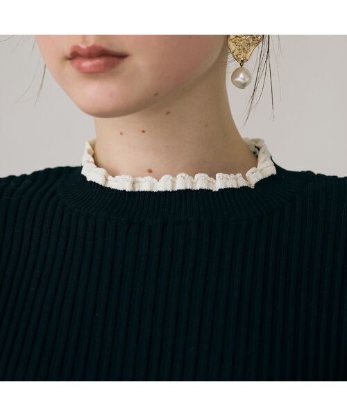 Rose Tiara / ローズティアラ ニット・セーター | バイカラーラインリブニット | 詳細7