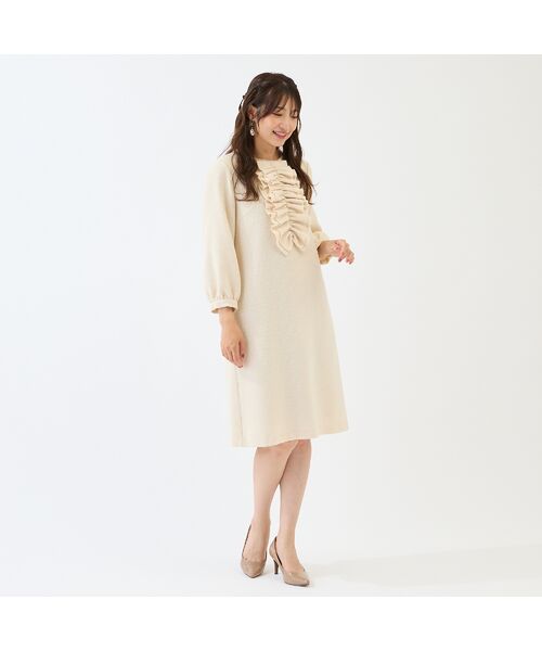 Rose Tiara / ローズティアラ ミニ丈・ひざ丈ワンピース | フロントリボンループツイードワンピース | 詳細2