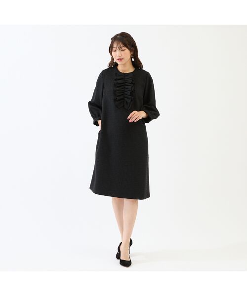 Rose Tiara / ローズティアラ ミニ丈・ひざ丈ワンピース | フロントリボンループツイードワンピース | 詳細3