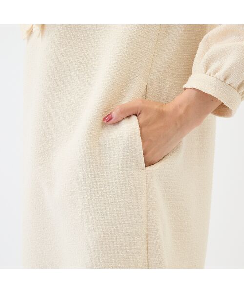 Rose Tiara / ローズティアラ ミニ丈・ひざ丈ワンピース | フロントリボンループツイードワンピース | 詳細12