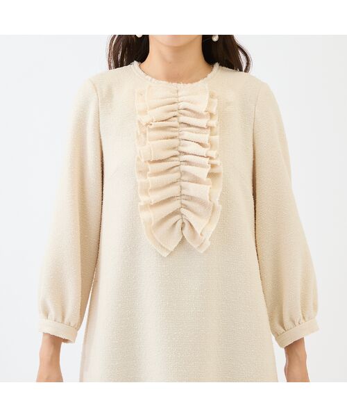 Rose Tiara / ローズティアラ ミニ丈・ひざ丈ワンピース | フロントリボンループツイードワンピース | 詳細8