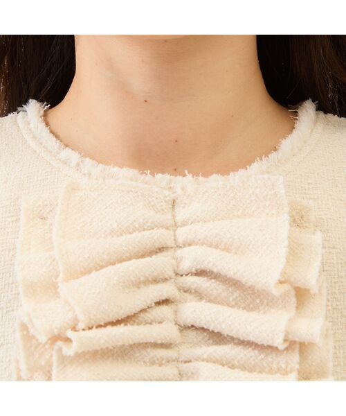 Rose Tiara / ローズティアラ ミニ丈・ひざ丈ワンピース | フロントリボンループツイードワンピース | 詳細10