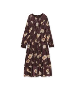 Rose Tiara / ローズティアラ ミニ丈・ひざ丈ワンピース | ストライプベロアフラワープリントワンピース