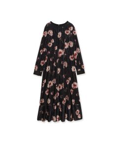 Rose Tiara / ローズティアラ ミニ丈・ひざ丈ワンピース | ストライプベロアフラワープリントワンピース