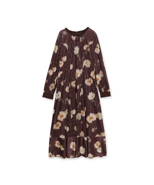 Rose Tiara / ローズティアラ ミニ丈・ひざ丈ワンピース | ストライプベロアフラワープリントワンピース | 詳細15