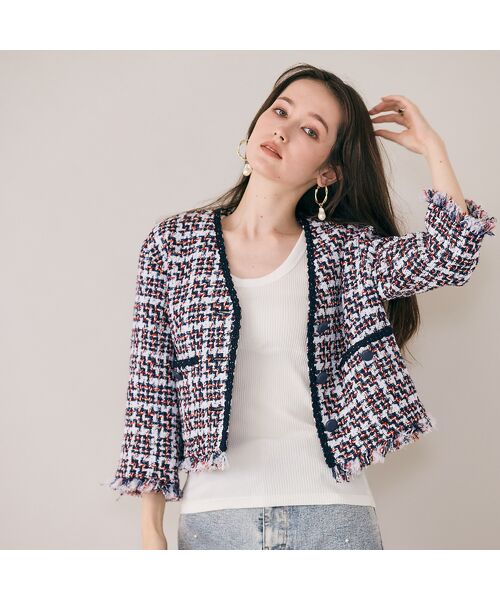 Rose Tiara / ローズティアラ ノーカラージャケット | ファンシーツィードジャケット | 詳細1