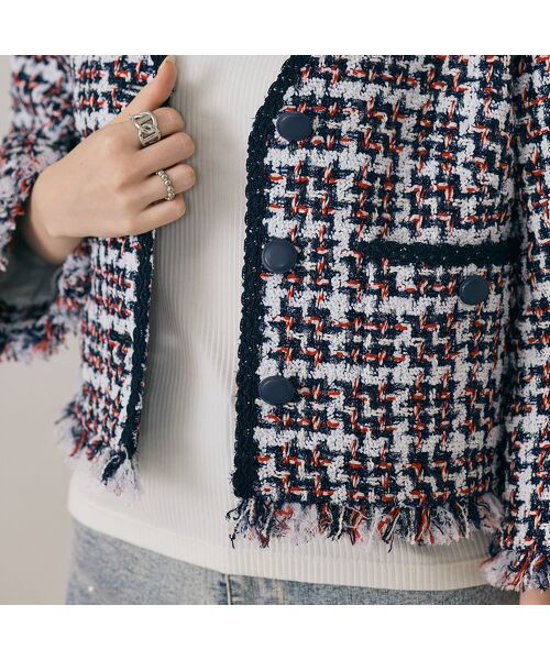 Rose Tiara / ローズティアラ ノーカラージャケット | ファンシーツィードジャケット | 詳細6