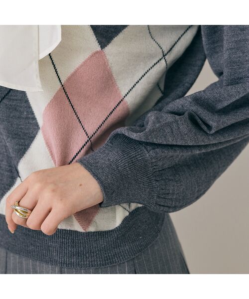 Rose Tiara / ローズティアラ ニット・セーター | アーガイルリボンタイ付きニットプルオーバー | 詳細7