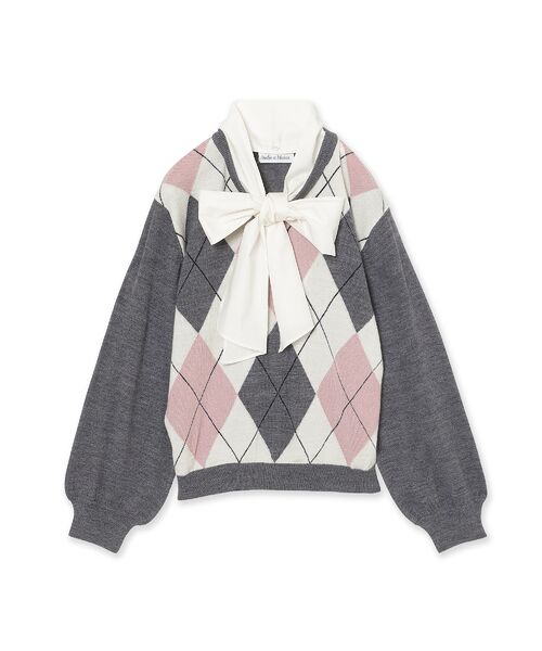 Rose Tiara / ローズティアラ ニット・セーター | アーガイルリボンタイ付きニットプルオーバー | 詳細16