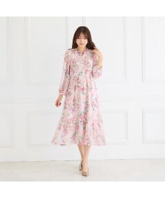 Rose Tiara / ローズティアラ ミニ丈・ひざ丈ワンピース | シフォンプリントワンピース