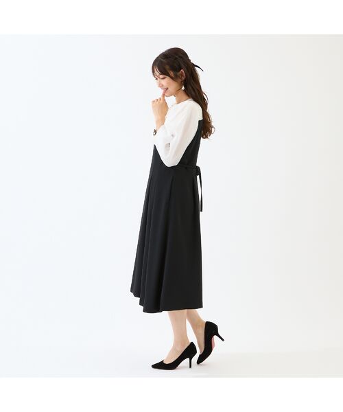 Rose Tiara / ローズティアラ ミニ丈・ひざ丈ワンピース | 【接触冷感/シワになりにくい】配色切替プリーツワンピース | 詳細4