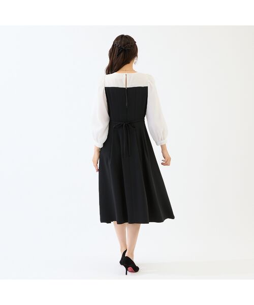 Rose Tiara / ローズティアラ ミニ丈・ひざ丈ワンピース | 【接触冷感/シワになりにくい】配色切替プリーツワンピース | 詳細5