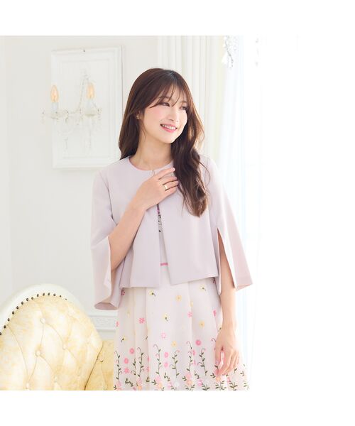 Rose Tiara / ローズティアラ ノーカラージャケット | 【接触冷感/シワになりにくい】ケープジャケット | 詳細3