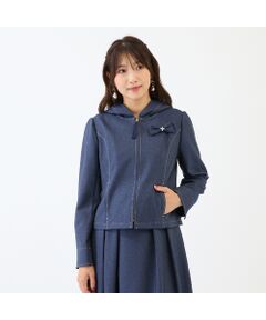 Rose Tiara / ローズティアラ その他アウター | 【イージーケア/伸縮性◎】デニムライクフード付きジャケット