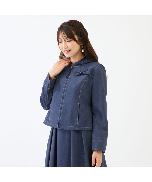 Rose Tiara / ローズティアラ その他アウター | 【イージーケア/伸縮性◎】デニムライクフード付きジャケット | 詳細2