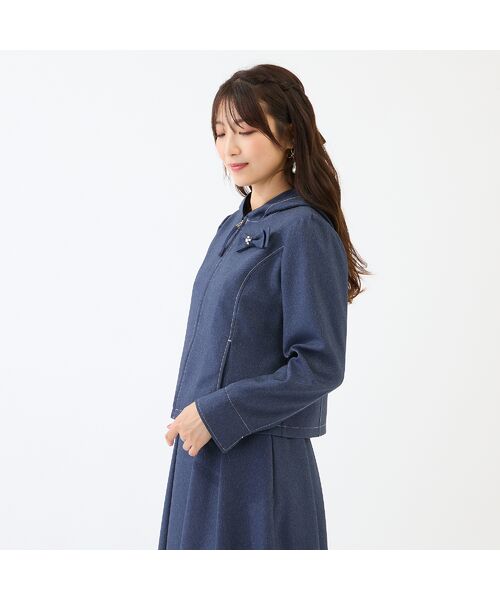 Rose Tiara / ローズティアラ その他アウター | 【イージーケア/伸縮性◎】デニムライクフード付きジャケット | 詳細3