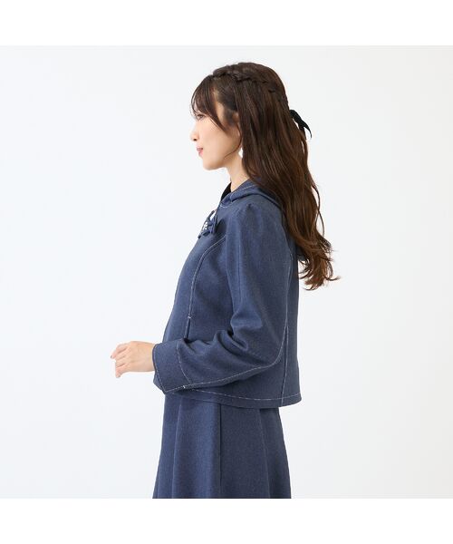Rose Tiara / ローズティアラ その他アウター | 【イージーケア/伸縮性◎】デニムライクフード付きジャケット | 詳細4
