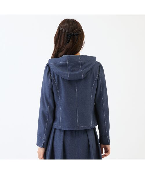Rose Tiara / ローズティアラ その他アウター | 【イージーケア/伸縮性◎】デニムライクフード付きジャケット | 詳細5