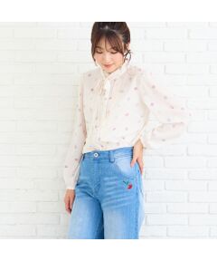 Rose Tiara / ローズティアラ シャツ・ブラウス | ハートプリントリボンタイブラウス