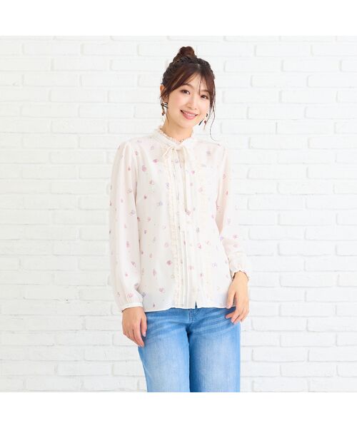 Rose Tiara / ローズティアラ シャツ・ブラウス | ハートプリントリボンタイブラウス | 詳細3