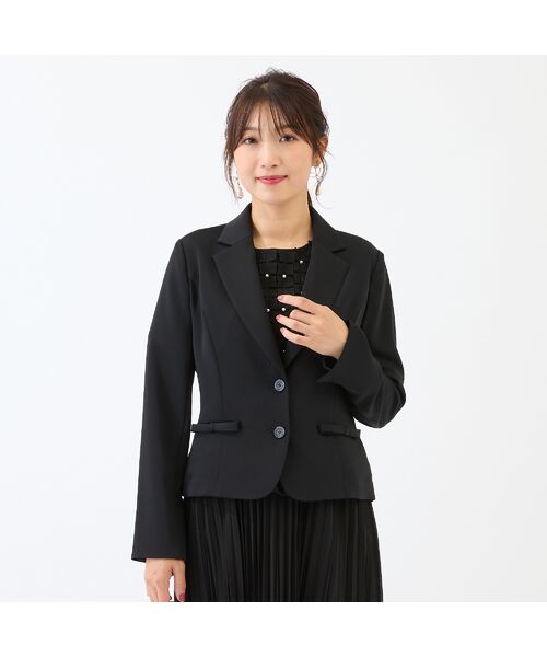 Rose Tiara / ローズティアラ テーラードジャケット | 【接触冷感/シワになりにくい】リボンポケットテーラードジャケット | 詳細1