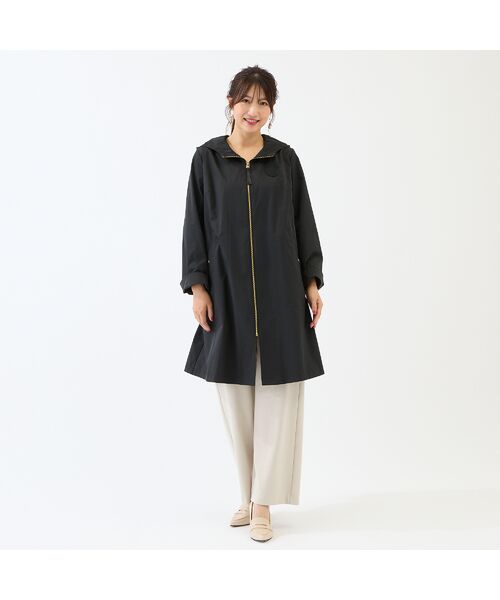 Rose Tiara / ローズティアラ その他アウター | バックティアードフーディコート（ブラック）