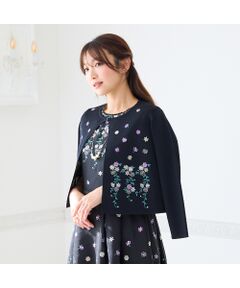 Rose Tiara / ローズティアラ ニット・セーター | 吹上刺繍クロップド丈ニットカーディガン