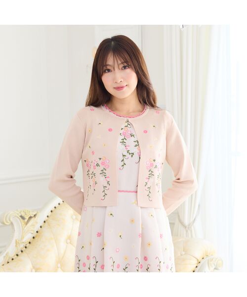 Rose Tiara / ローズティアラ ニット・セーター | 吹上刺繍クロップド丈ニットカーディガン | 詳細1