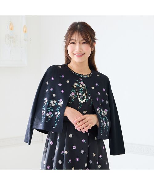 Rose Tiara / ローズティアラ ニット・セーター | 吹上刺繍クロップド丈ニットカーディガン | 詳細2