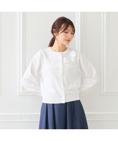 Rose Tiara / ローズティアラ ニット・セーター | 立体フラワーモチーフニットカーディガン