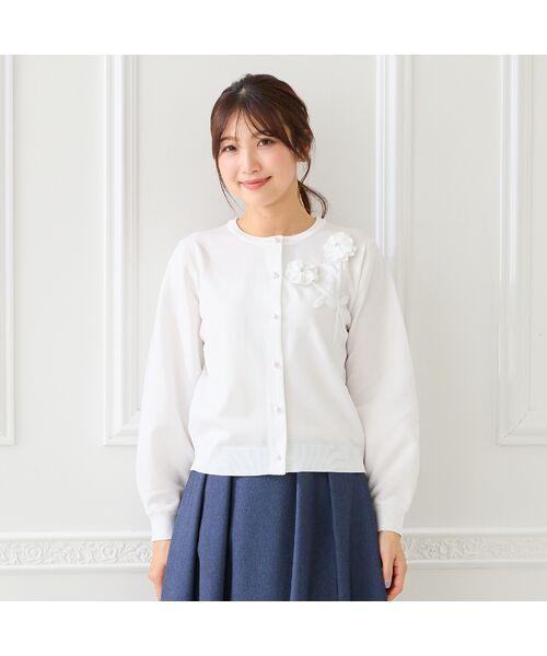 Rose Tiara / ローズティアラ ニット・セーター | 立体フラワーモチーフニットカーディガン | 詳細1