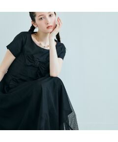 Rose Tiara / ローズティアラ ミニ丈・ひざ丈ワンピース | タフタリボンチュールドッキングワンピース