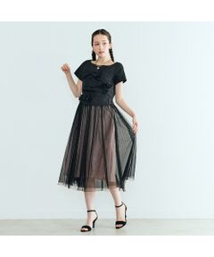 Rose Tiara / ローズティアラ ミニ丈・ひざ丈ワンピース | タフタリボンチュールドッキングワンピース