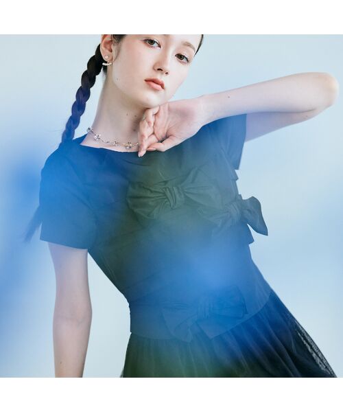 Rose Tiara / ローズティアラ ミニ丈・ひざ丈ワンピース | タフタリボンチュールドッキングワンピース | 詳細1